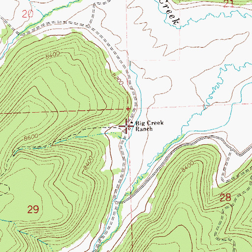 Topographic Map of Big Creek Ranch, CO