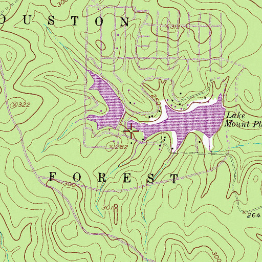 Topographic Map of Hidden Forest Lake, TX