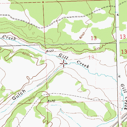 Topographic Map of Hungry Gulch, CO