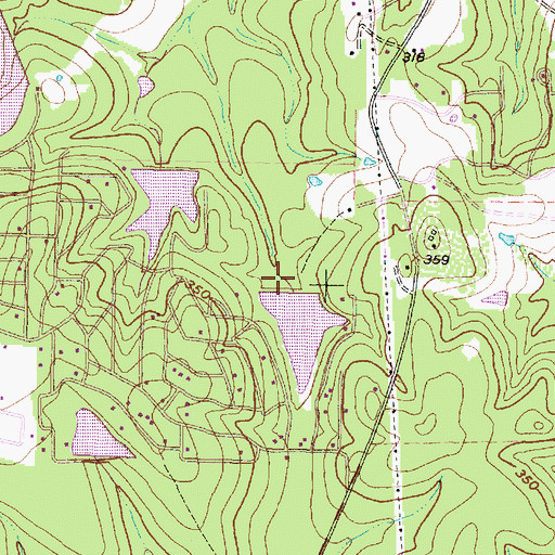Topographic Map of Lake Arrowhead Number 3 Dam, TX