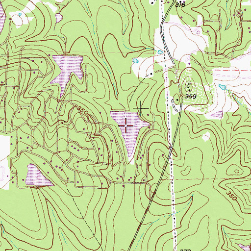 Topographic Map of Lake Arrowhead Number 3, TX