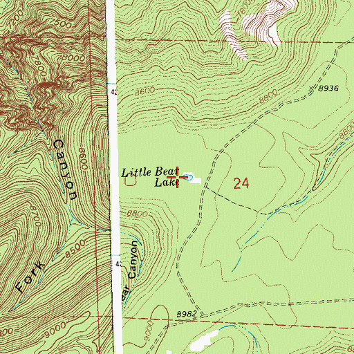 Topographic Map of Little Bear Lake, CO