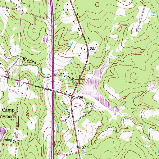 Topographic Map of Selden Lake Dam, TX