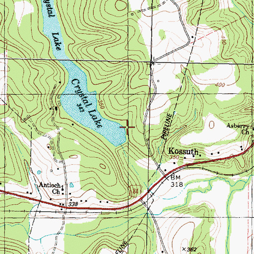 Topographic Map of Crystal Lake Dam, TX