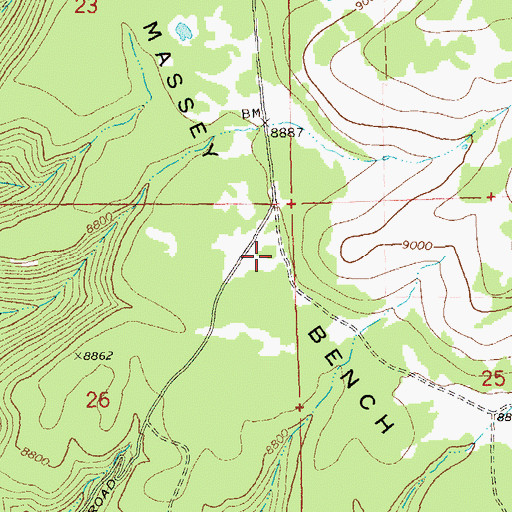Topographic Map of Massey Bench, CO