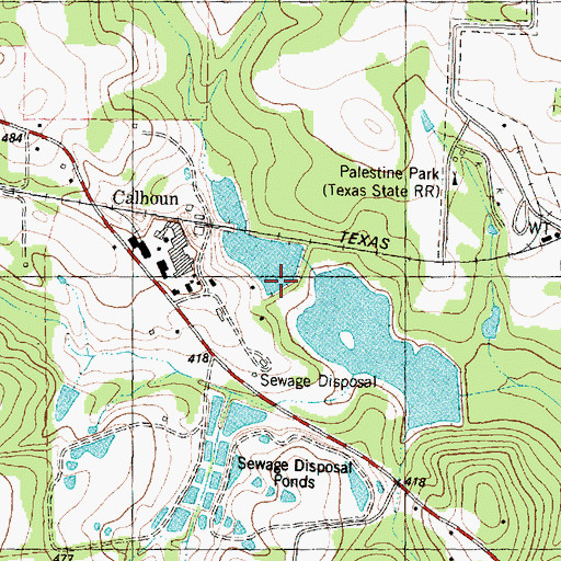 Topographic Map of Calhoun Lake Number 1 Dam, TX