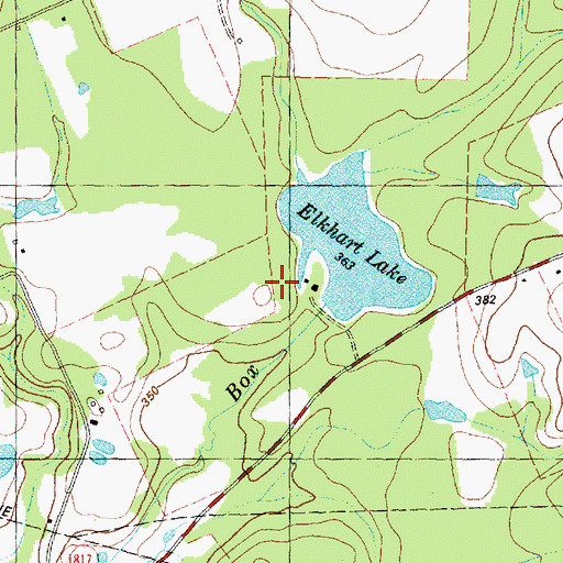 Topographic Map of Elkhart Lake Dam, TX