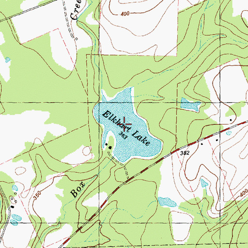Topographic Map of Elkhart Lake, TX