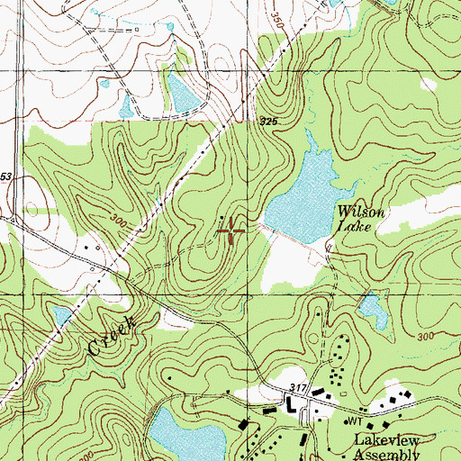 Topographic Map of Wilson Lake Dam, TX