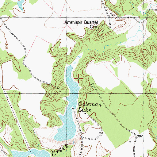 Topographic Map of Soil Conservation Service Site 1 Dam, TX