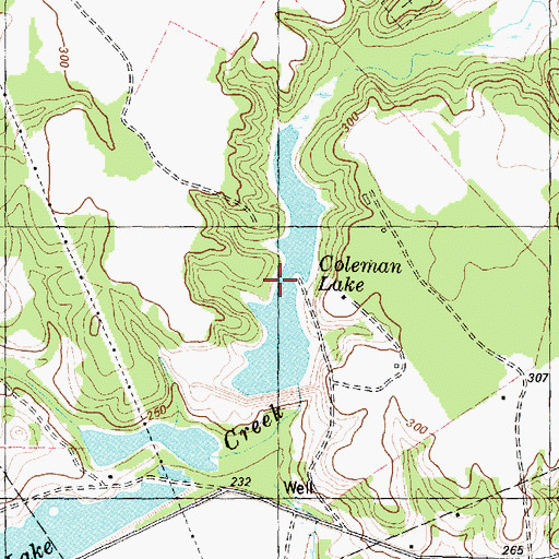 Topographic Map of Soil Conservation Service Site 1 Reservoir, TX