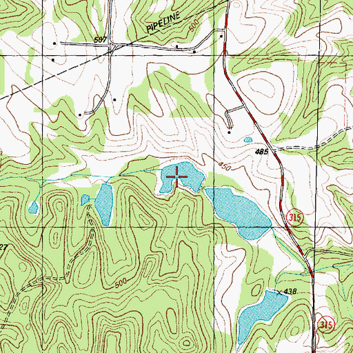 Topographic Map of Broughton Lake Dam, TX