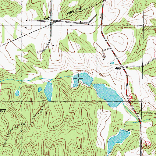 Topographic Map of Broughton Lake, TX