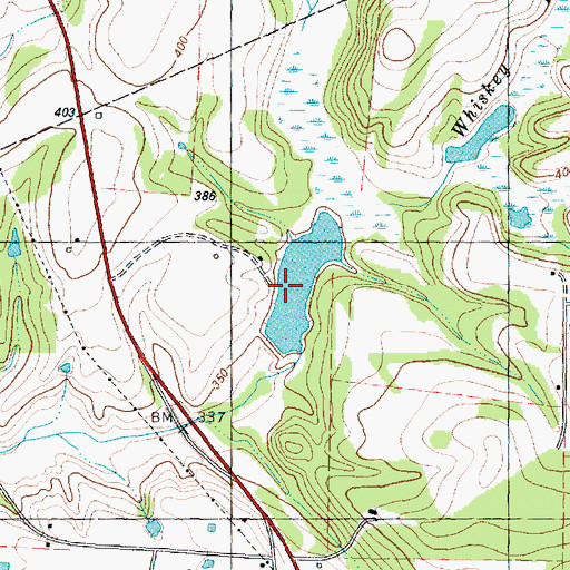 Topographic Map of De Young Lake Dam, TX