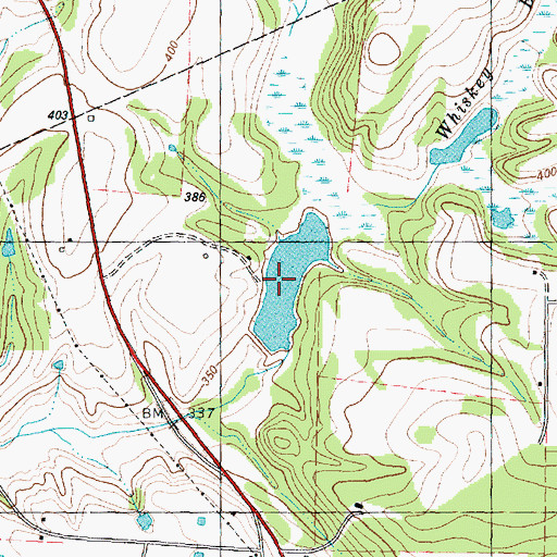 Topographic Map of De Young Lake, TX