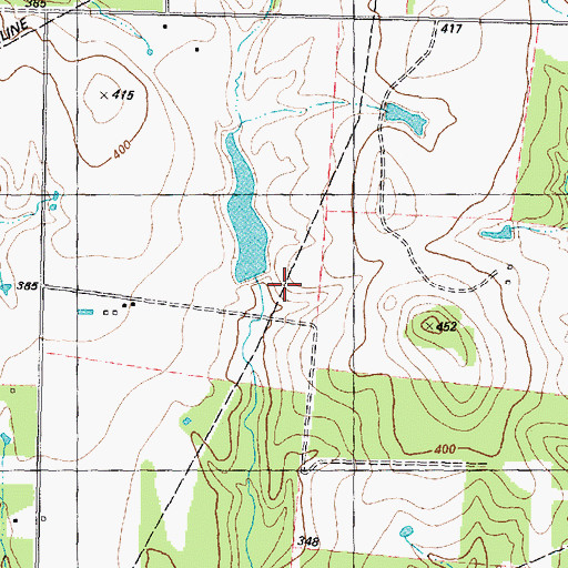 Topographic Map of Harrison Lake Dam, TX