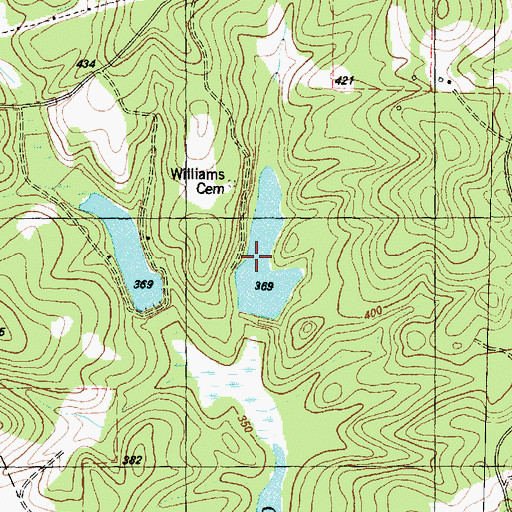 Topographic Map of Williams Lake, TX