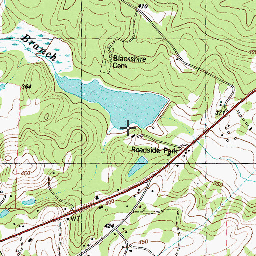 Topographic Map of M A Davey Lake Dam, TX