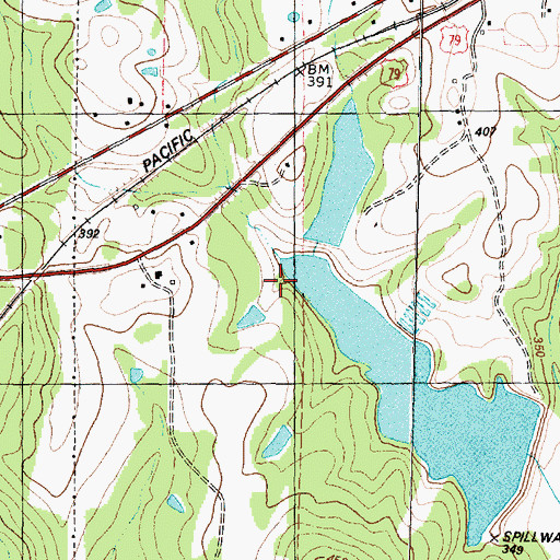 Topographic Map of W A Smith Lake Number 1 Dam, TX