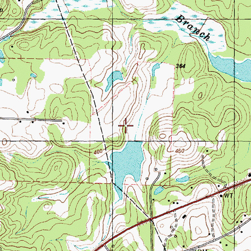 Topographic Map of Grover C Walker Lake Dam, TX
