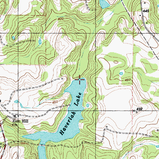 Topographic Map of Haverlah Lake Dam, TX