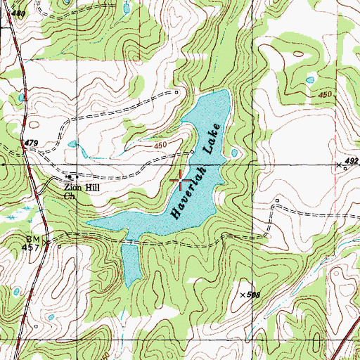 Topographic Map of Haverlah Lake, TX