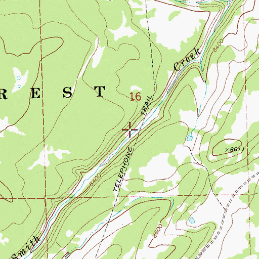 Topographic Map of Telephone Trail, CO