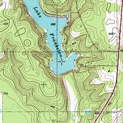 Topographic Map of Lake Frankston Dam, TX