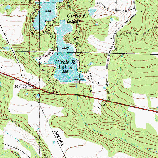 Topographic Map of Circle R Dam Number 1, TX