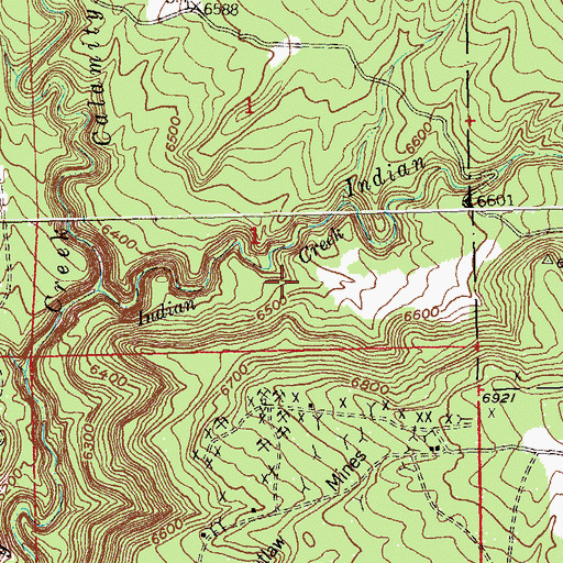 Topographic Map of Indian Creek, CO