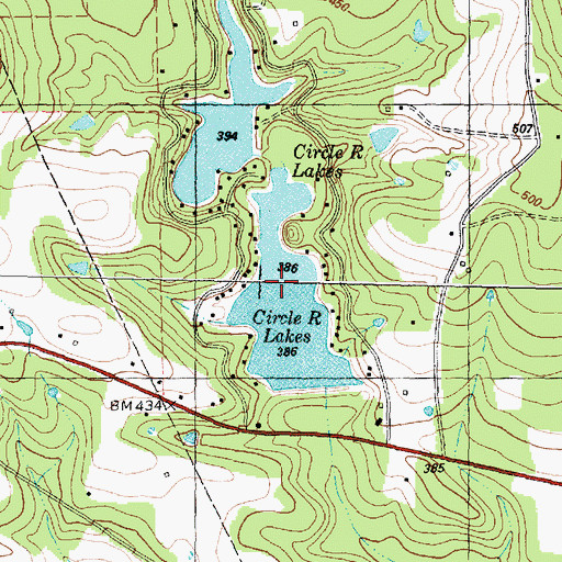 Topographic Map of Circle R Lake Number 1, TX