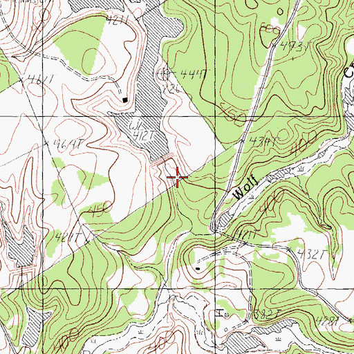 Topographic Map of Horn Lake, TX