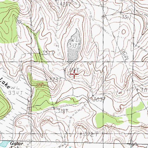 Topographic Map of Ranch House Lake Dam, TX