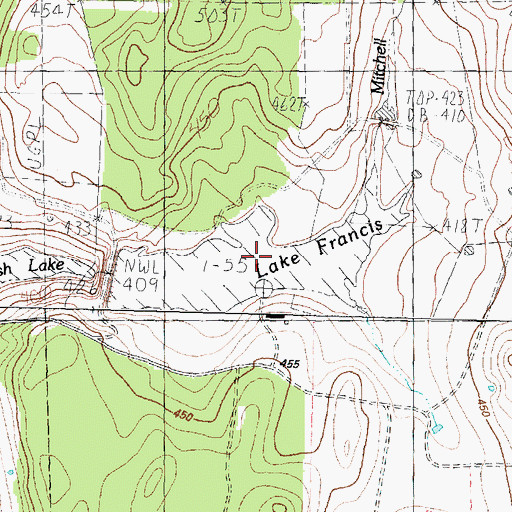 Topographic Map of Lake Francis, TX