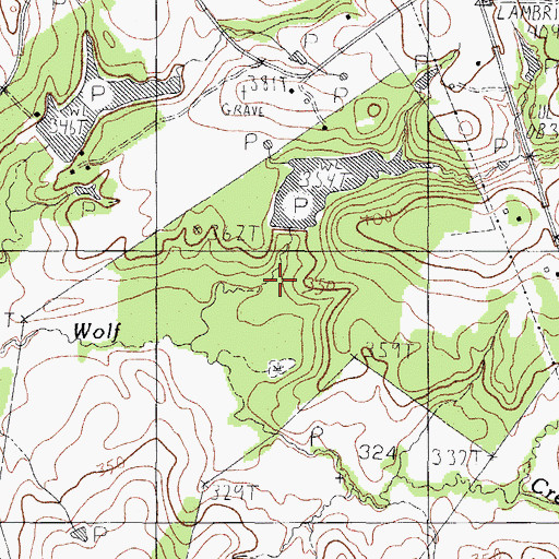 Topographic Map of Lunceford Lake Dam, TX