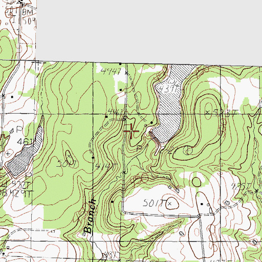 Topographic Map of Dennis Lake, TX