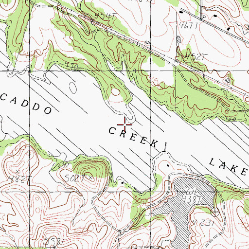 Topographic Map of Caddo Creek Lake, TX