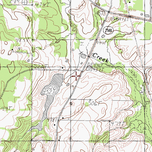 Topographic Map of Hallmark Lake Dam, TX
