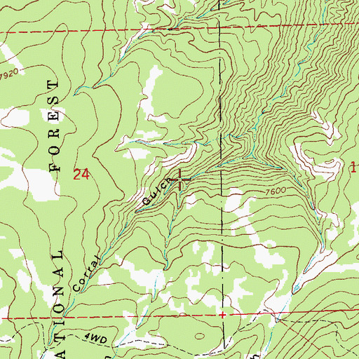 Topographic Map of Middle Gulch, CO