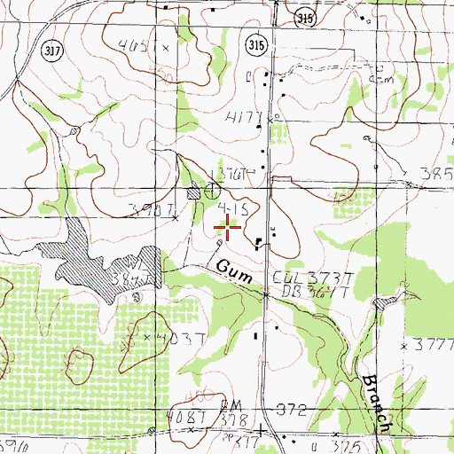 Topographic Map of Bagley Lake Dam, TX