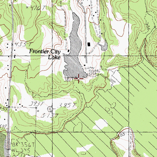 Topographic Map of Frontier City Lake Dam, TX