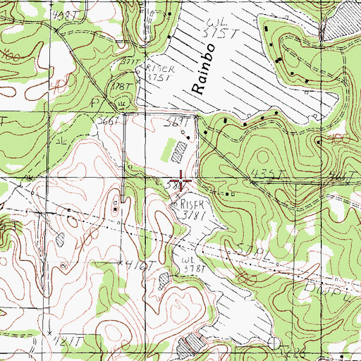 Topographic Map of Greenbrier Lake Dam, TX