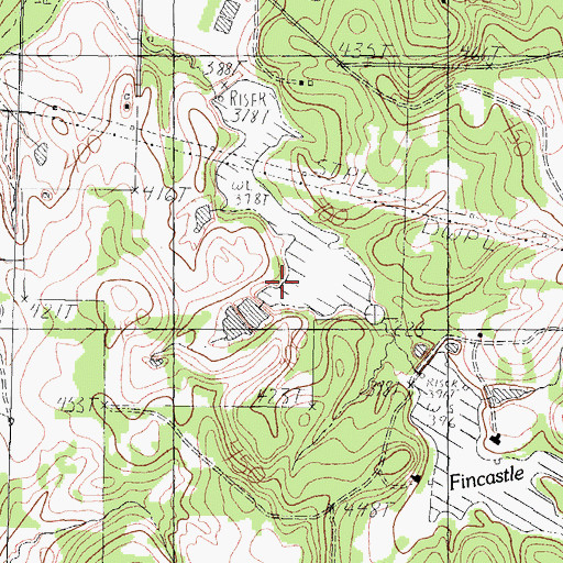 Topographic Map of Greenbrier Lake, TX