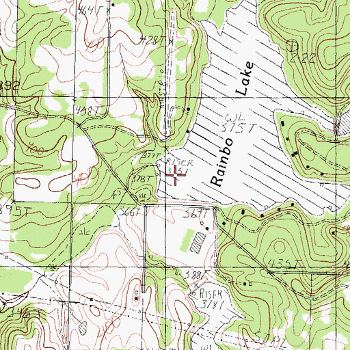 Topographic Map of Rainbo Lake Dam, TX