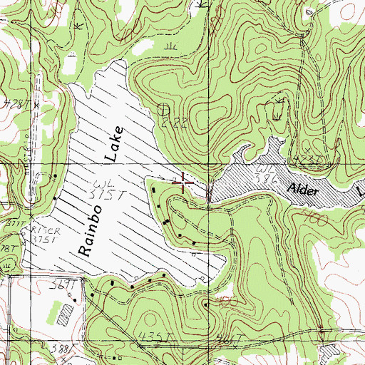 Topographic Map of Alder Creek Dam, TX