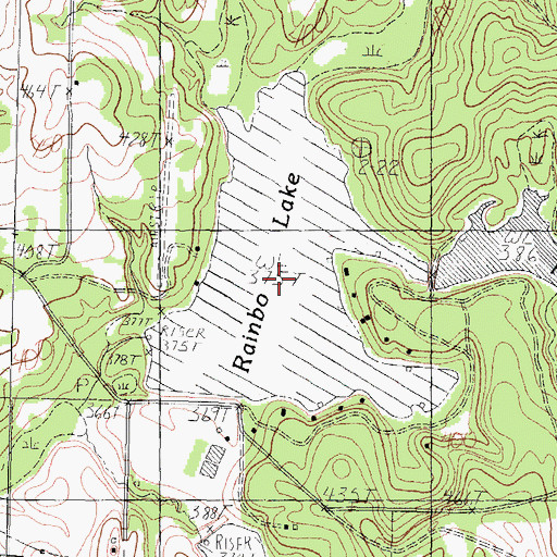 Topographic Map of Rainbo Lake, TX