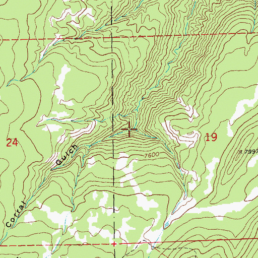 Topographic Map of Corral Gulch, CO