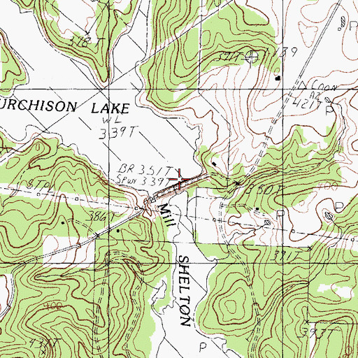 Topographic Map of Murchison Lake Dam, TX