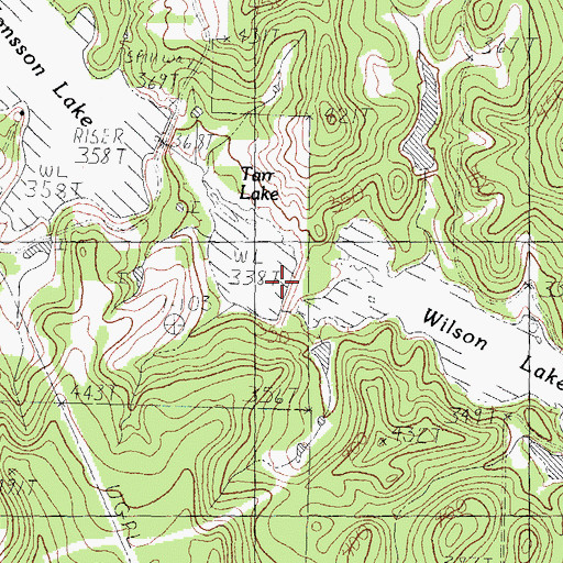 Topographic Map of Tarr Pond Dam, TX