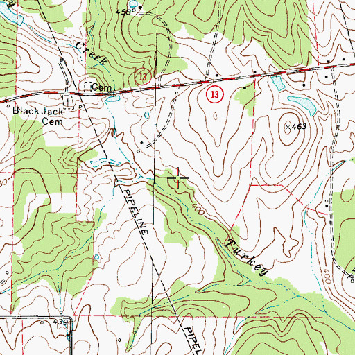 Topographic Map of Sportsmans Lake Dam, TX